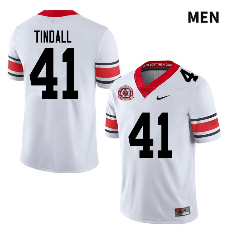 Georgia Bulldogs Men's Channing Tindall #41 White 2020 1980 National Champions 40th Anniversary Stitched College UGA Football Jersey 23AG018PM